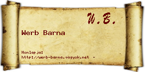 Werb Barna névjegykártya