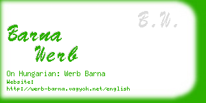 barna werb business card